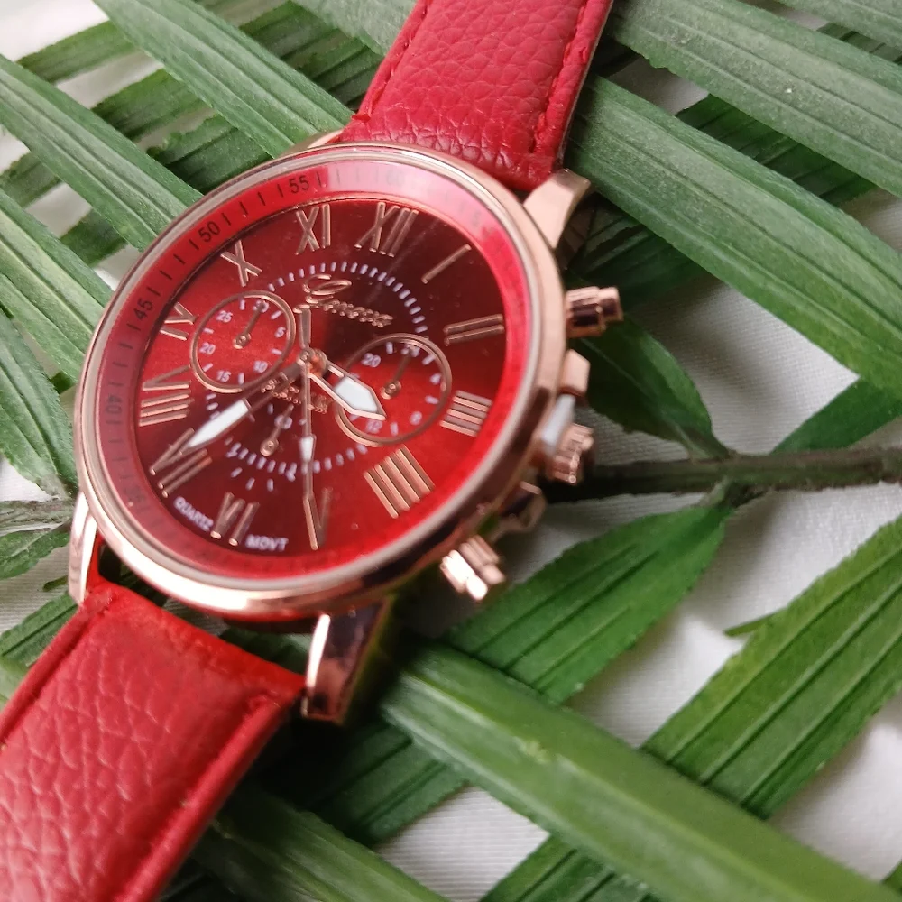 New Red Geneva Platinum Watch